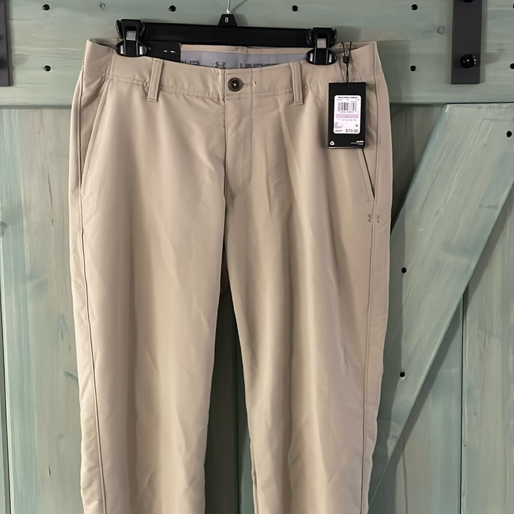 Men’s under armour 32 34 nwt Match Taper Pant tan